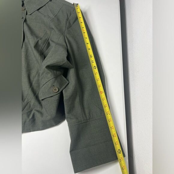 Lane Bryant Olive Green Button Front Light Jacket Womens Plus Sz 26 EUC - Picture 12 of 14